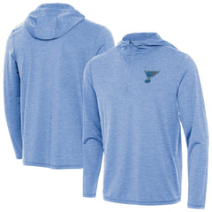 St. Louis Blues Antigua Tidy Quarter-Zip Hoodie Heather Blue
