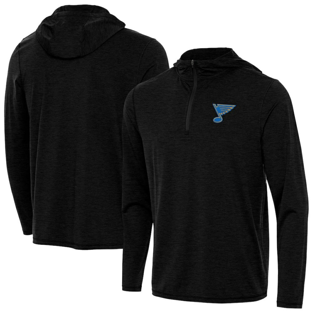 St. Louis Blues Antigua Tidy Quarter-Zip Hoodie Heather Black