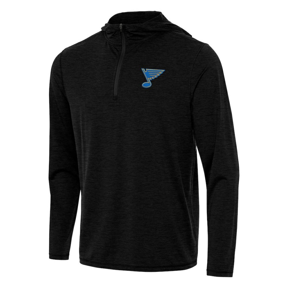 St. Louis Blues Antigua Tidy Quarter-Zip Hoodie Heather Black