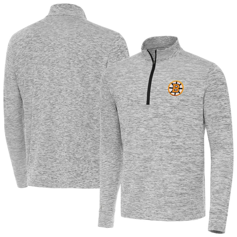 Boston Bruins Antigua Cause Quarter-Zip Jacket Black