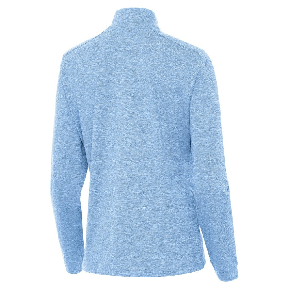 St. Louis Blues Antigua Mentor Long Sleeve Quarter-Zip Mock Polo Heather Blue