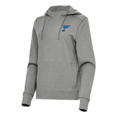 St. Louis Blues Antigua Women's Justice Pullover Hoodie Heather Black