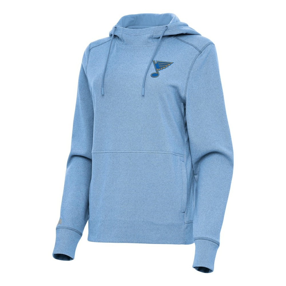 St. Louis Blues Antigua Women's Justice Pullover Hoodie Heather Blue