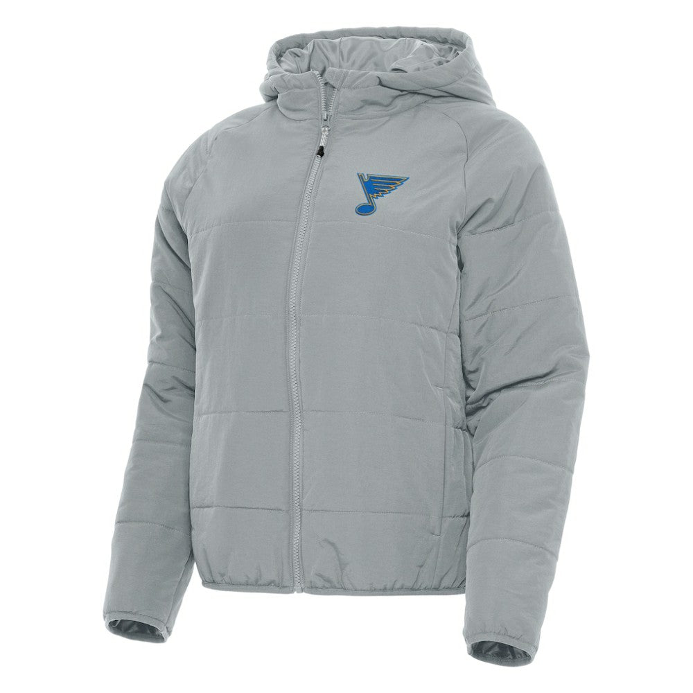 St. Louis Blues Antigua Women's Raglan Universe Full-Zip Hooded Jacket Gray