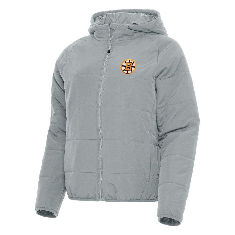 Boston Bruins Antigua Women's Raglan Universe Full-Zip Hooded Jacket Gray
