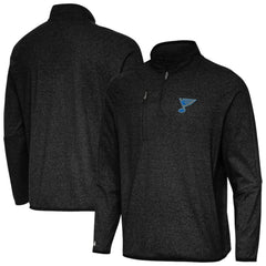 St. Louis Blues Antigua Certain Tri-Blend Quarter-Zip Top Heather Black