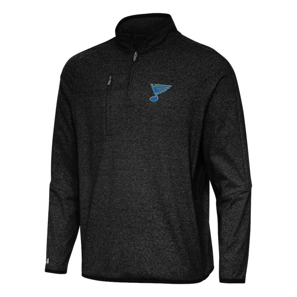 St. Louis Blues Antigua Certain Tri-Blend Quarter-Zip Top Heather Black