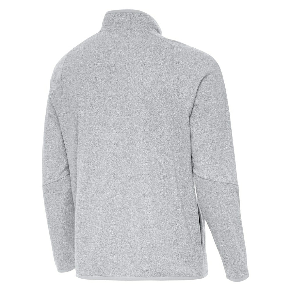 Boston Bruins Antigua Certain Tri-Blend Quarter-Zip Top Heather Gray