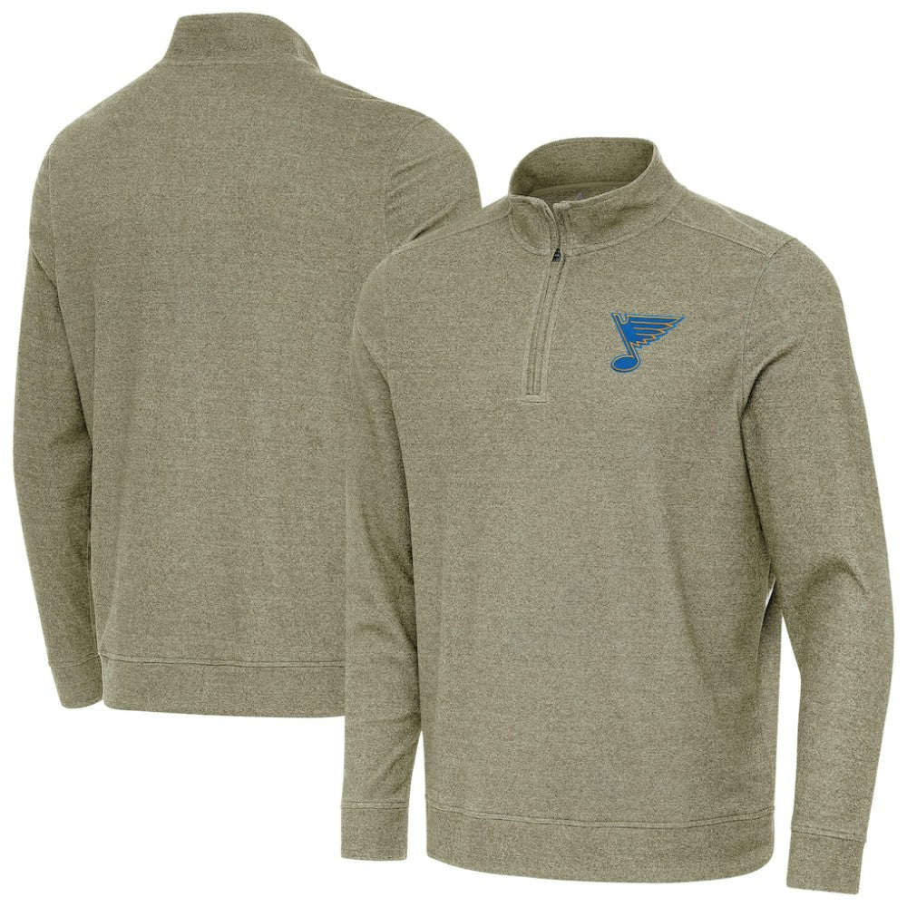 St. Louis Blues Antigua Subtle Quarter-Zip Sweatshirt Olive