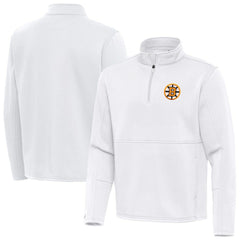 Boston Bruins Antigua Twist Quarter-Zip Pullover Jacket White