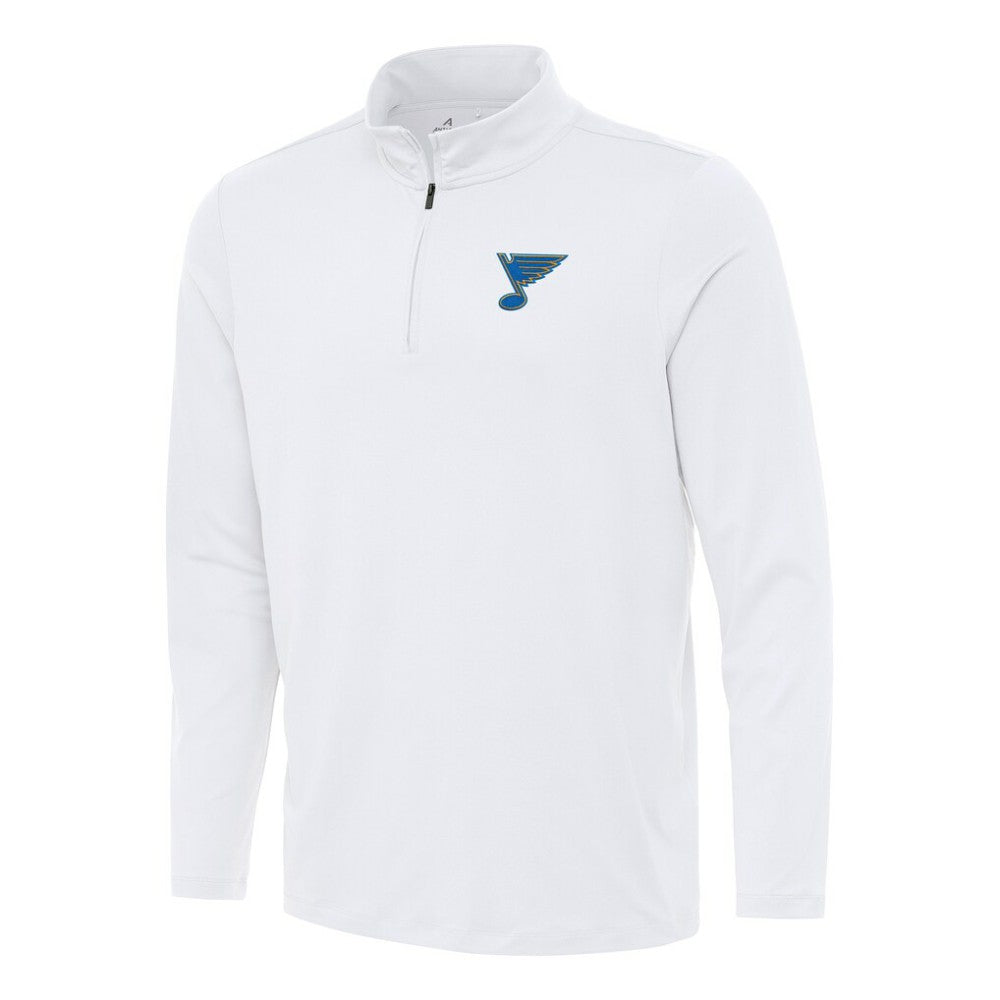 St. Louis Blues Antigua Reprocess Quarter-Zip Pullover White