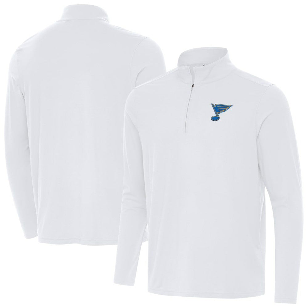 St. Louis Blues Antigua Intent Quarter-Zip Top White