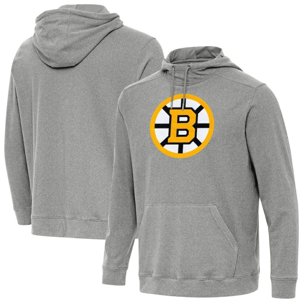 Boston Bruins Antigua Cloud Pullover Hoodie Heather Black