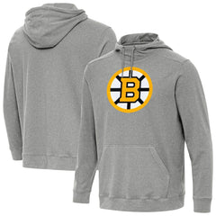 Boston Bruins Antigua Cloud Pullover Hoodie Heather Black