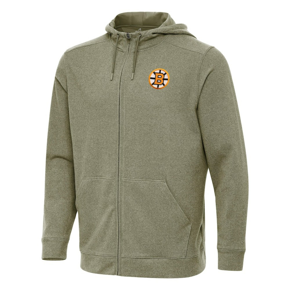 Boston Bruins Antigua Effortless Full-Zip Hoodie Olive