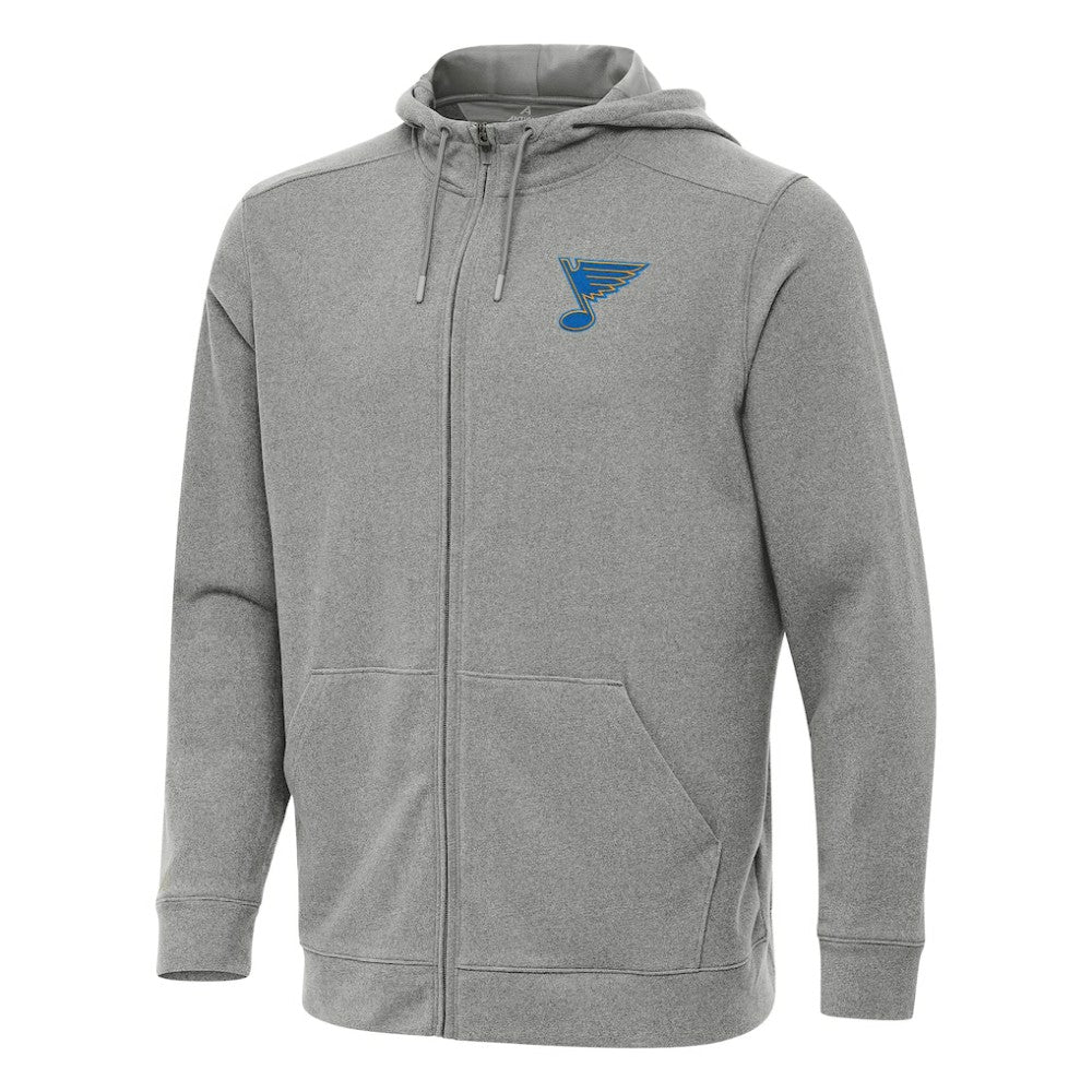 St. Louis Blues Antigua Effortless Full-Zip Hoodie Heather Black