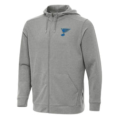St. Louis Blues Antigua Effortless Full-Zip Hoodie Heather Black