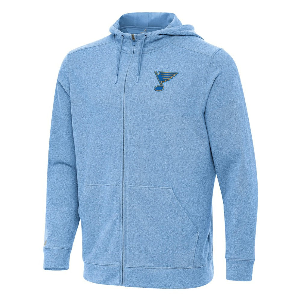 St. Louis Blues Antigua Effortless Full-Zip Hoodie Heather Blue
