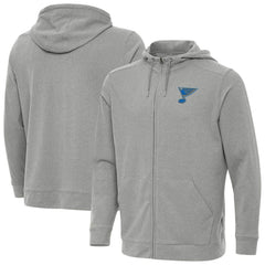 St. Louis Blues Antigua Effortless Full-Zip Hoodie Heather Gray