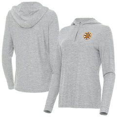 Boston Bruins Antigua Women's Daybreak Quarter-Zip Hoodie Heather Gray