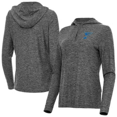 St. Louis Blues Antigua Women's Daybreak Quarter-Zip Hoodie Heather Black