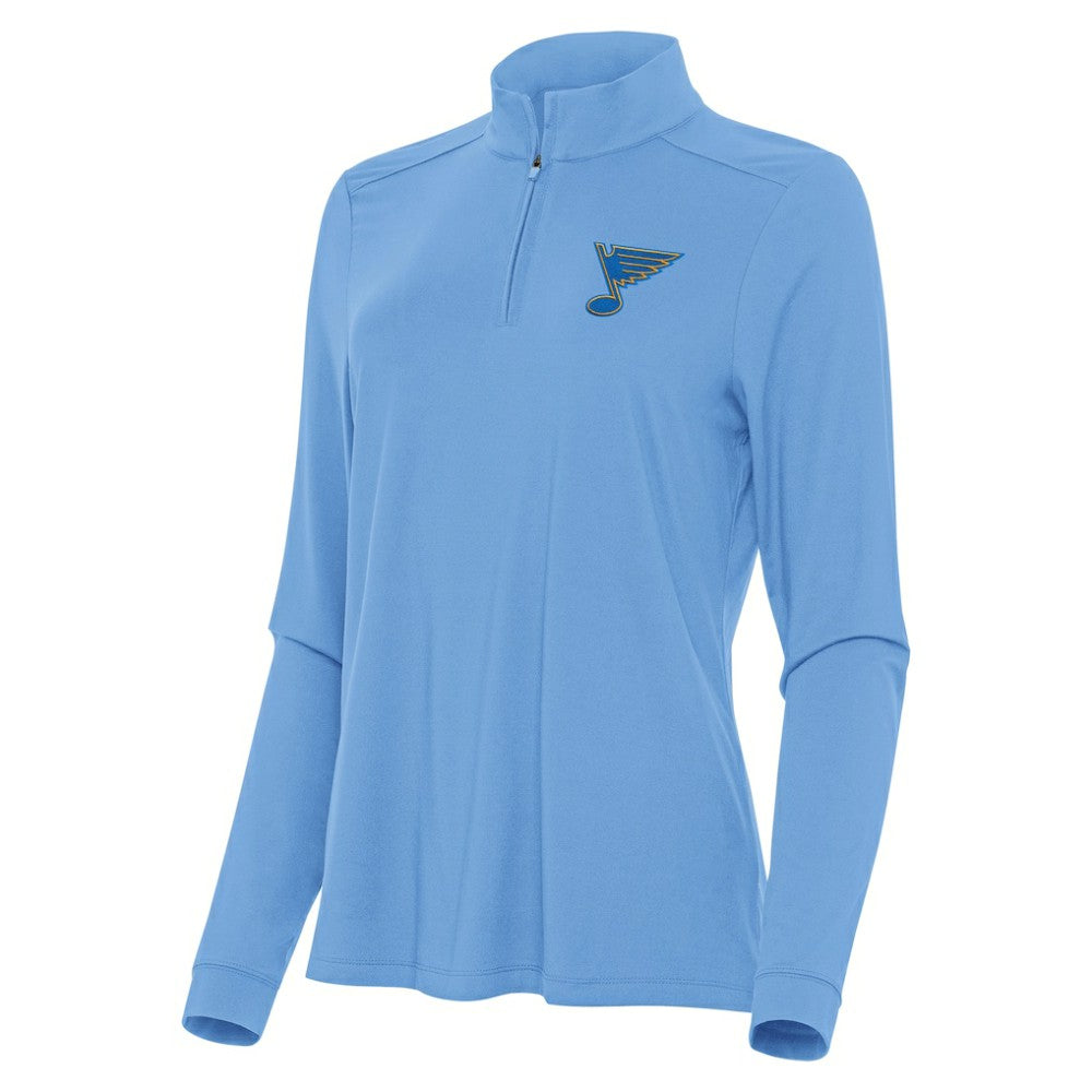 St. Louis Blues Antigua Women's Intent Quarter-Zip Pullover Blue