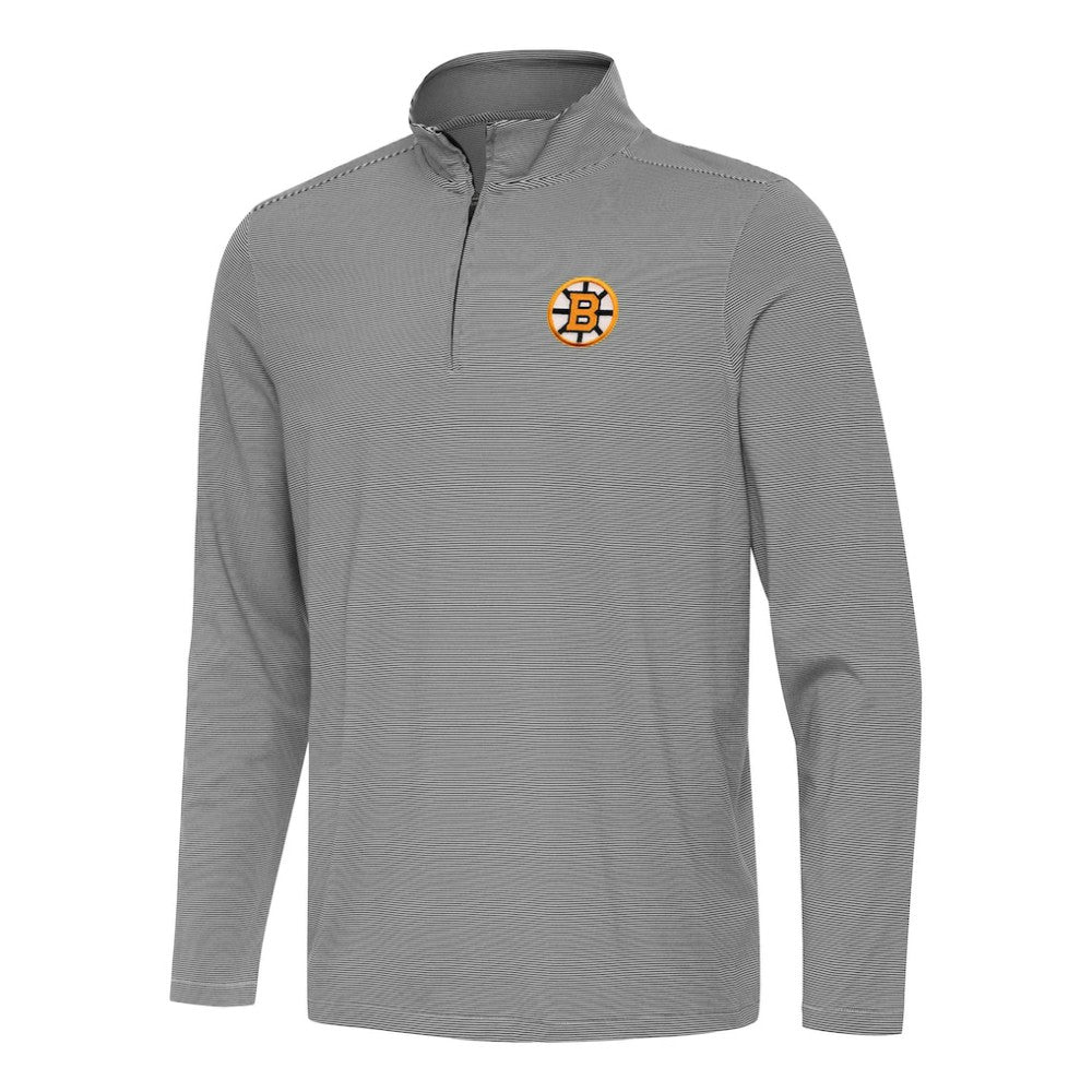 Boston Bruins Antigua Twine Quarter-Zip Pullover Black