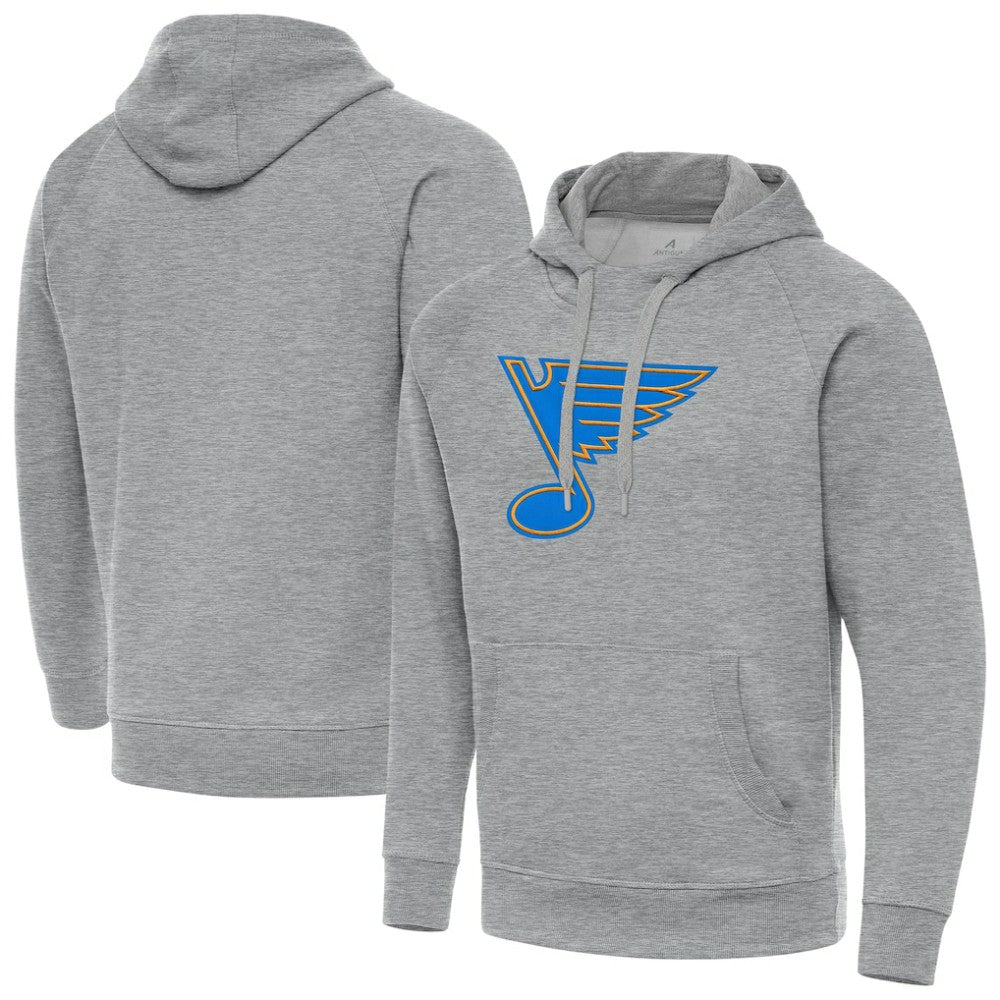 St. Louis Blues Antigua Victory Tall Pullover Hoodie Heather Gray