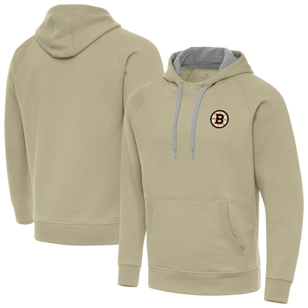 Boston Bruins Antigua Victory Pullover Hoodie Khaki
