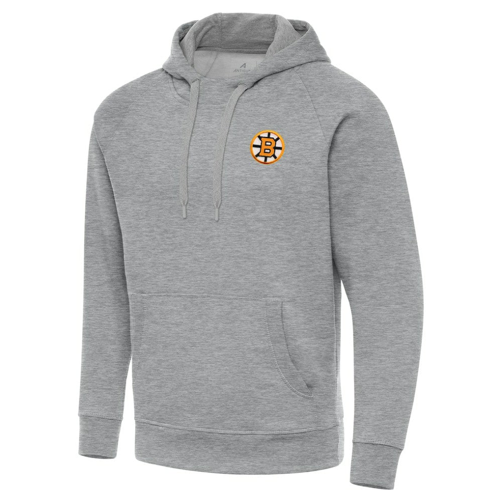 Boston Bruins Antigua Victory Tall Pullover Hoodie Heather Gray