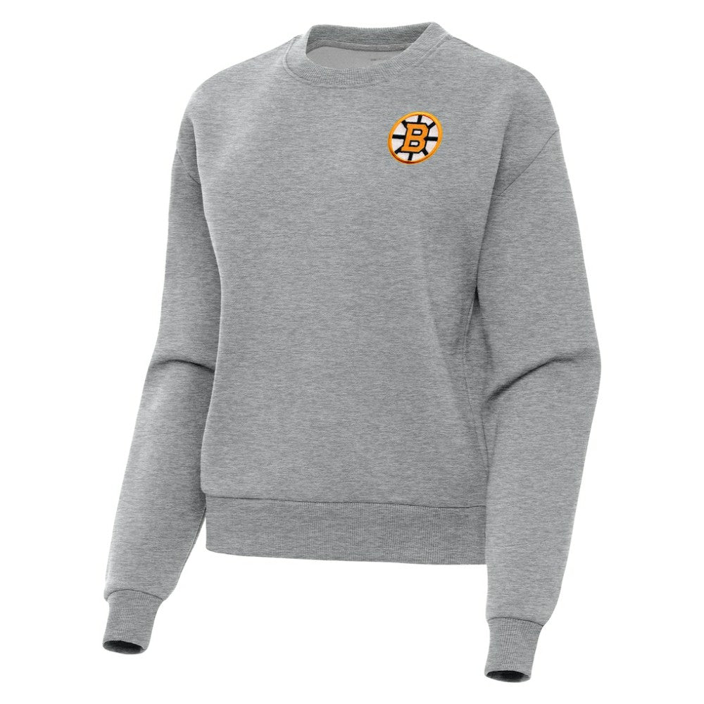 Boston Bruins Antigua Women's Victory Pullover Sweatshirt Heather Gray