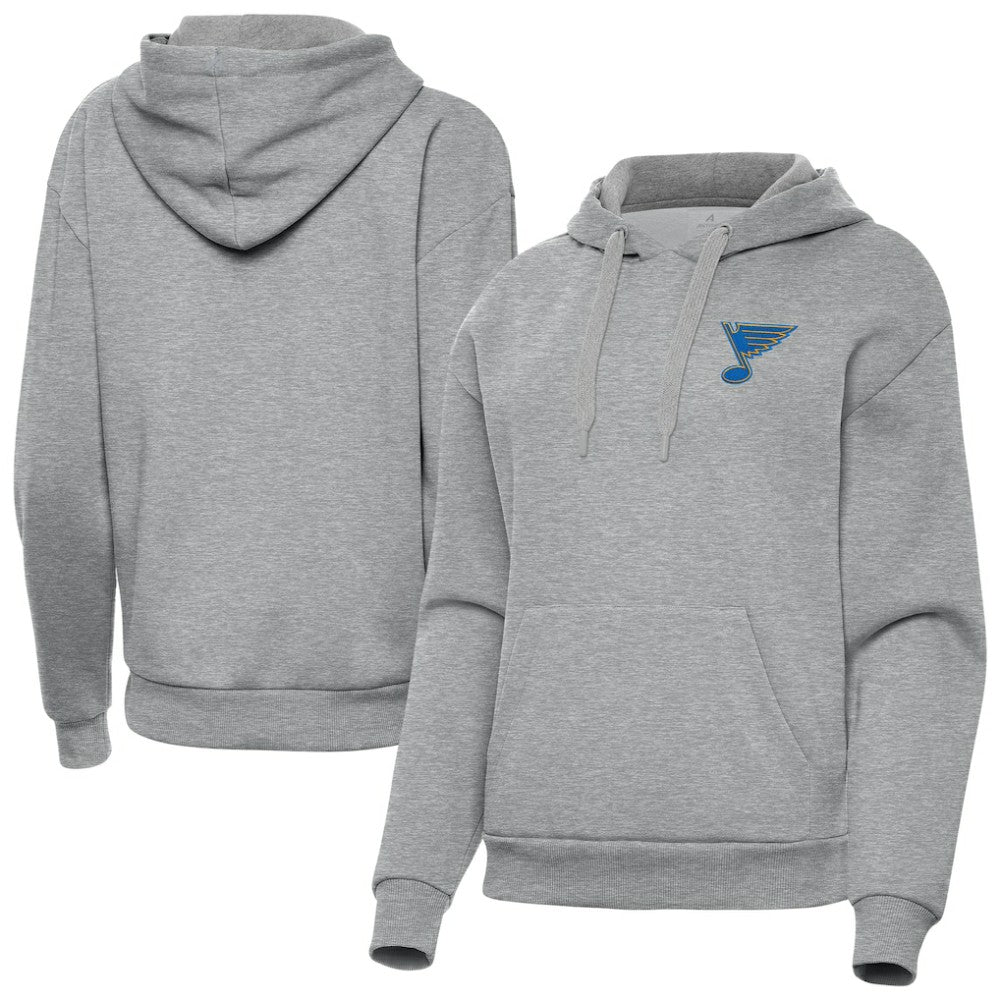 St. Louis Blues Antigua Women's Victory Pullover Hoodie Heather Gray