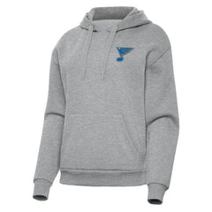 St. Louis Blues Antigua Women's Victory Pullover Hoodie Heather Gray