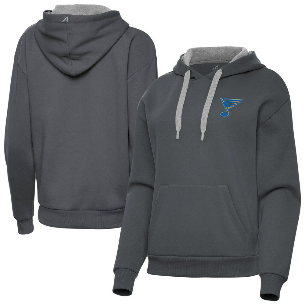 St. Louis Blues Antigua Women's Victory Pullover Hoodie Charcoal