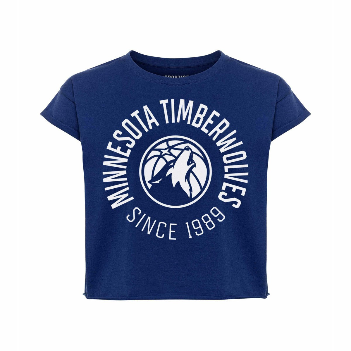 Minnesota Timberwolves Sportiqe Women's Cropped Genuine Issue Collection Alana T-Shirt - Navy discount