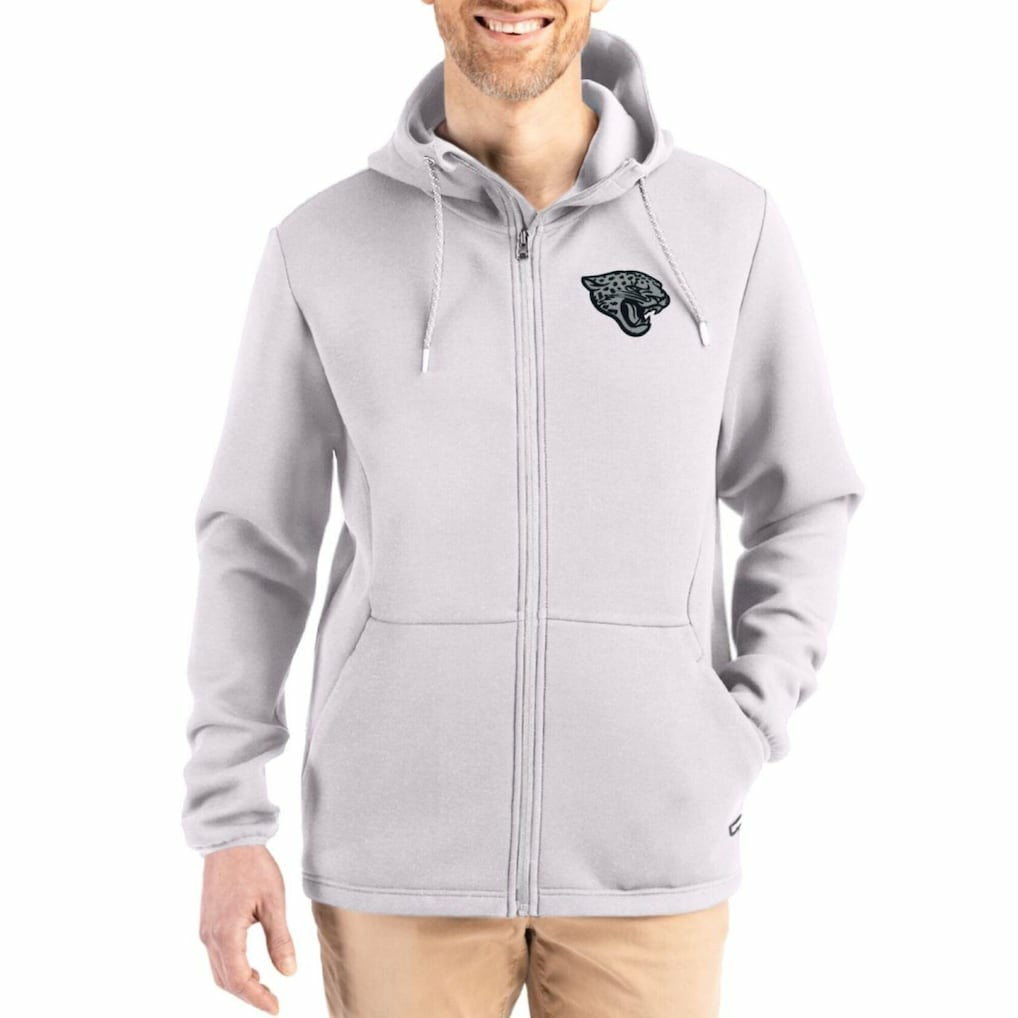 Jacksonville Jaguars Cutter & Buck Roam Epic Comfort Recycled Full-Zip Hoodie Jacket - Gray outlet