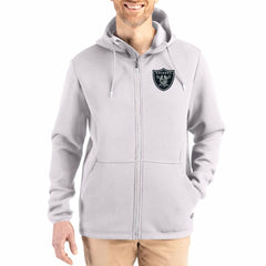 Las Vegas Raiders Cutter & Buck Roam Epic Comfort Recycled Full-Zip Hoodie Jacket - Gray outlet