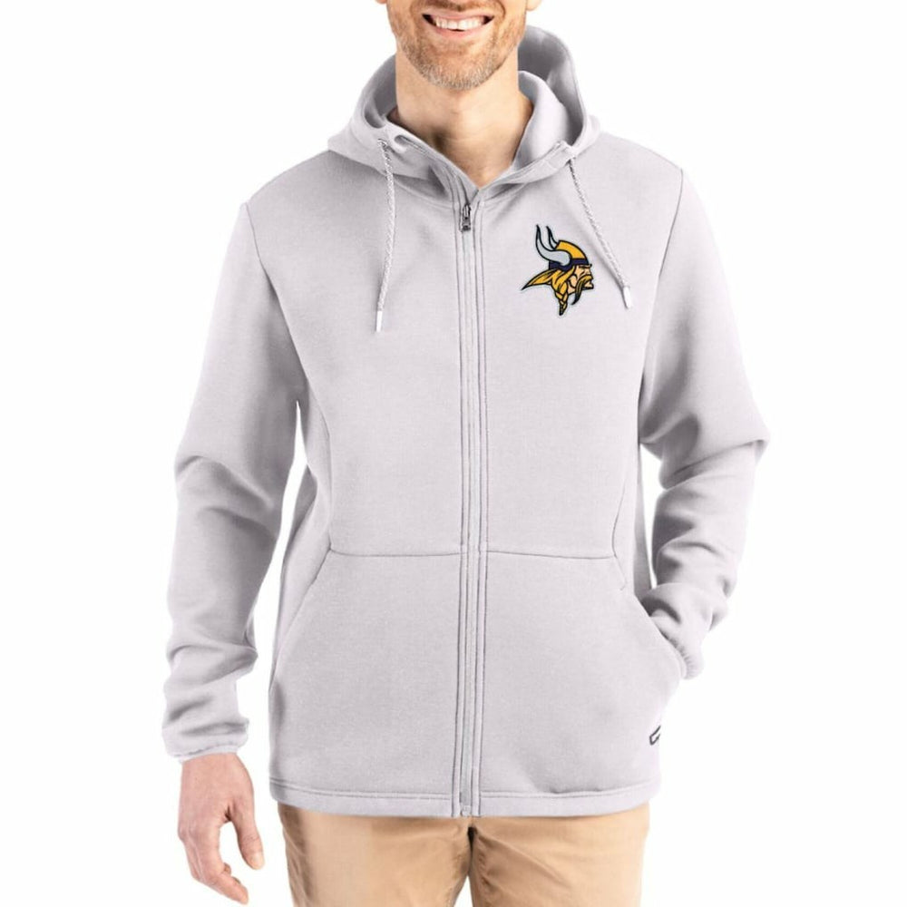 Minnesota Vikings Cutter & Buck Roam Epic Comfort Recycled Full-Zip Hoodie Jacket - Gray on sale
