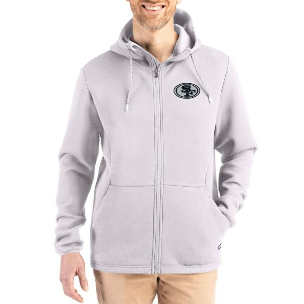 San Francisco 49ers Cutter & Buck Roam Epic Comfort Recycled Full-Zip Hoodie Jacket - Gray cheap
