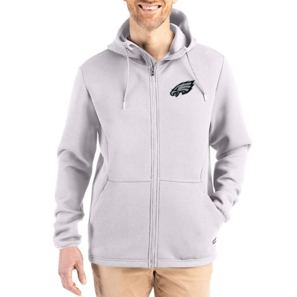 Philadelphia Eagles Cutter & Buck Roam Epic Comfort Recycled Full-Zip Hoodie Jacket - Gray for sale