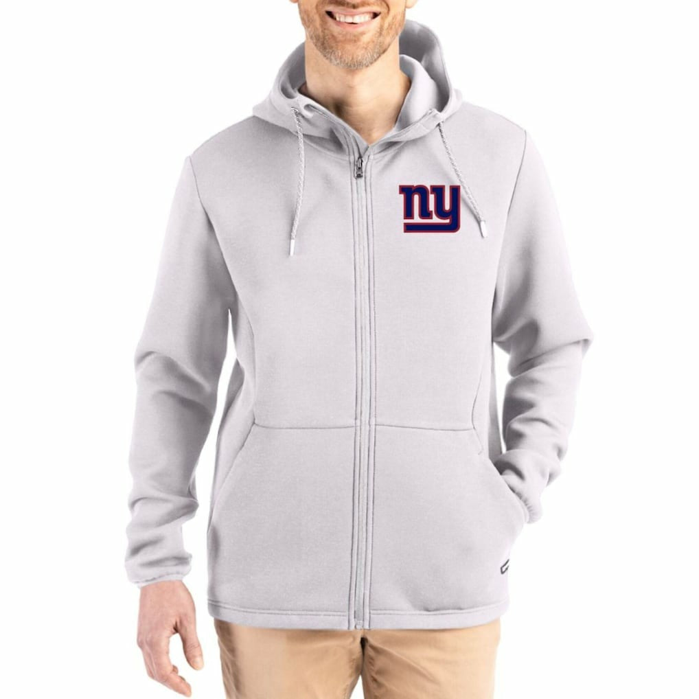 New York Giants Cutter & Buck Roam Epic Comfort Recycled Full-Zip Hoodie Jacket - Gray online