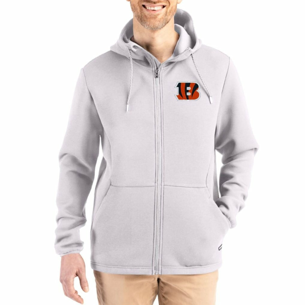 Cincinnati Bengals Cutter & Buck Roam Epic Comfort Recycled Full-Zip Hoodie Jacket - Gray discount