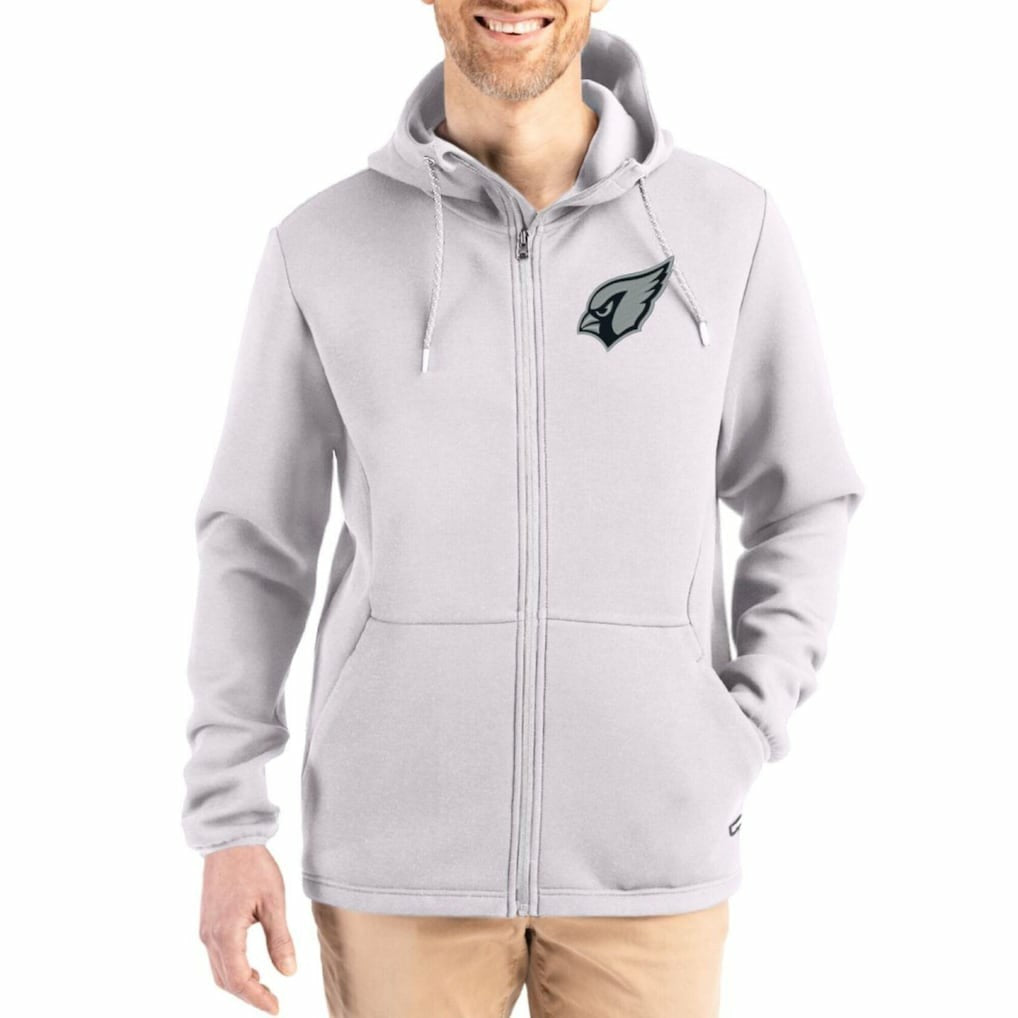 Arizona Cardinals Cutter & Buck Roam Epic Comfort Recycled Full-Zip Hoodie Jacket - Gray outlet