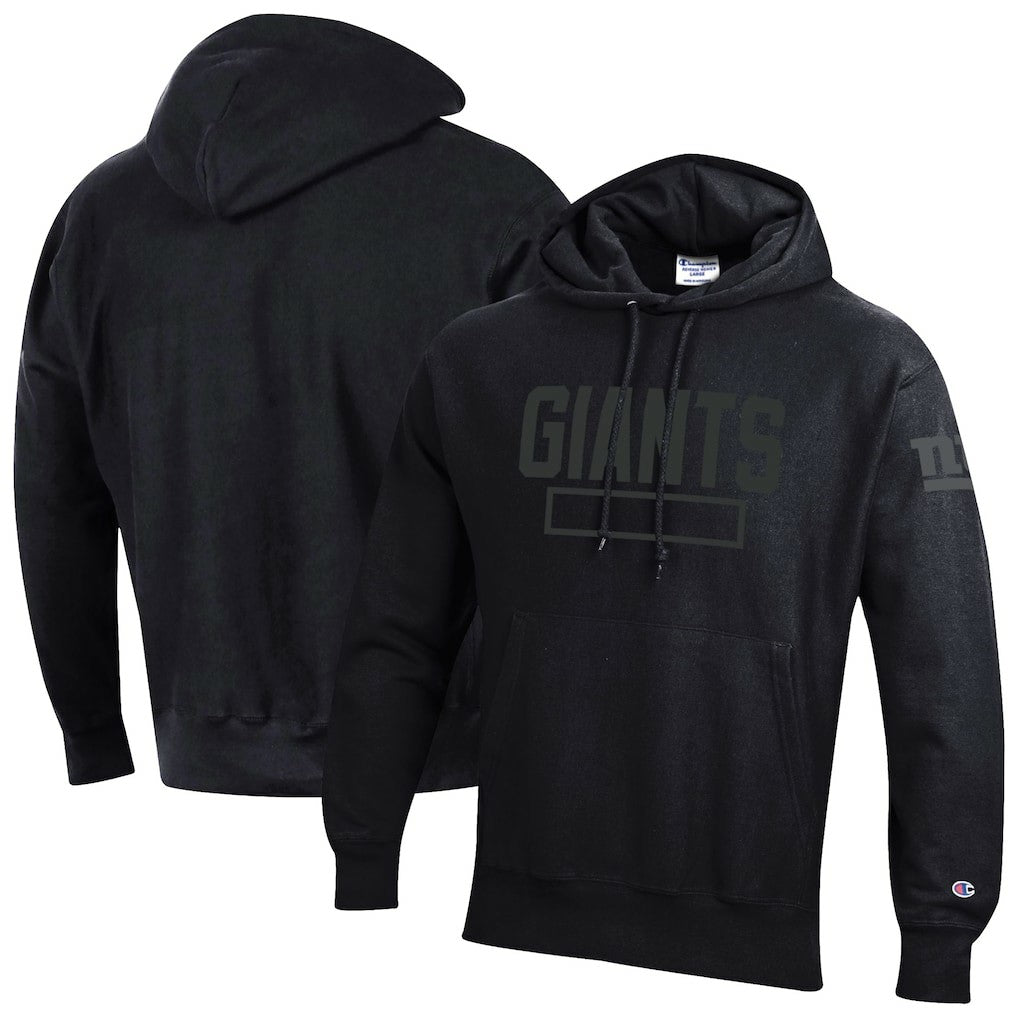 New York Giants Champion Tonal Reverse Weave Fleece Hoodie - Black on sale