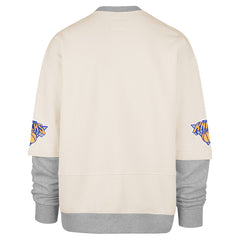 New York Knicks '47 Crossover Collection Trifecta Double Layered Fleece Sweatshirt - Cream | 47 brand outlet