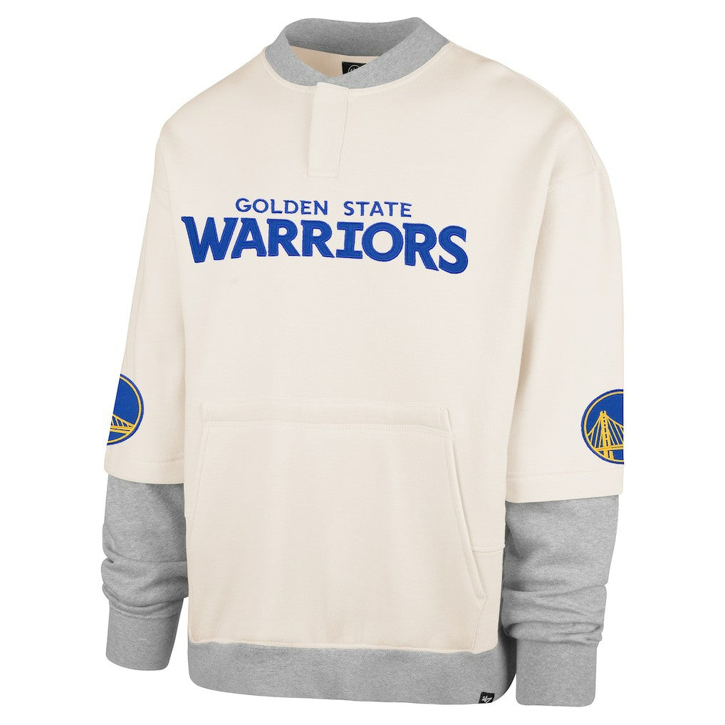 Golden State Warriors '47 Crossover Collection Trifecta Double Layered Fleece Sweatshirt sale - Cream | 47 brand cheap