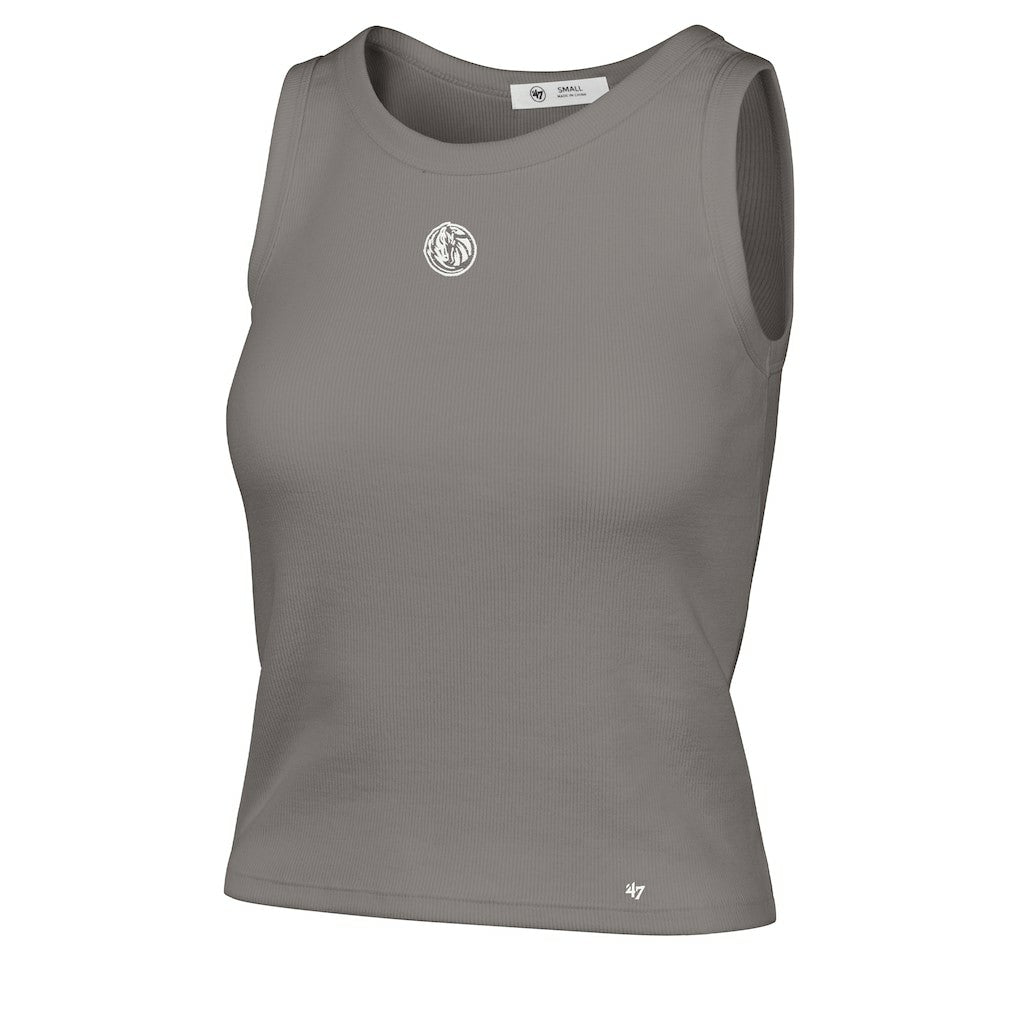 Dallas Mavericks '47 Women's Cropped Skyhook Baby Rib Tank sale - Gray | 47 brand for sale