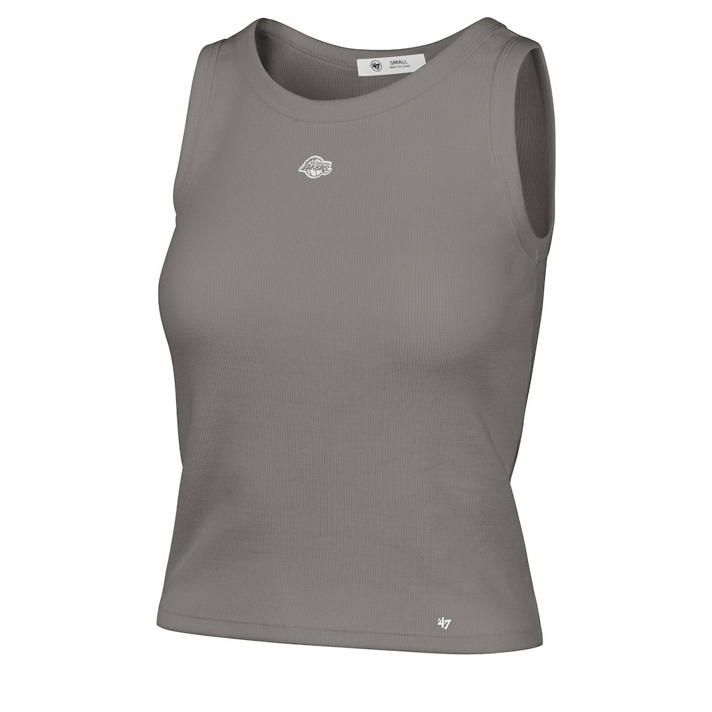 Los Angeles Lakers '47 Women's Cropped Skyhook Baby Rib Tank - Gray | 47 brand shop