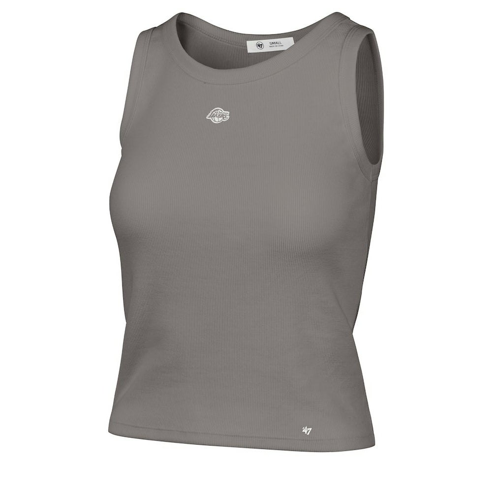 Los Angeles Lakers '47 Women's Cropped Skyhook Baby Rib Tank - Gray | 47 brand shop