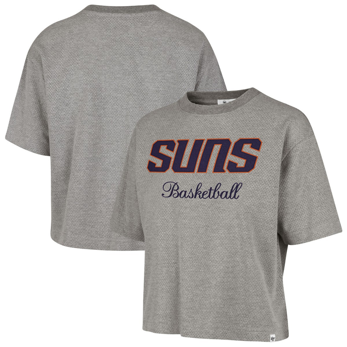 Phoenix Suns '47 Women's Pivot Drop Needle Cropped T-Shirt - Gray | 47 brand outlet